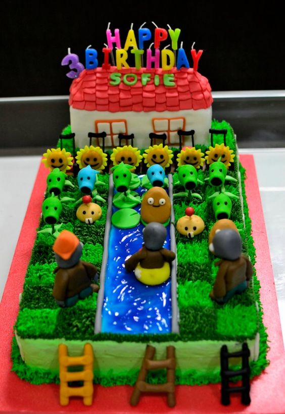 Bolos Decorados Plants vs Zombies